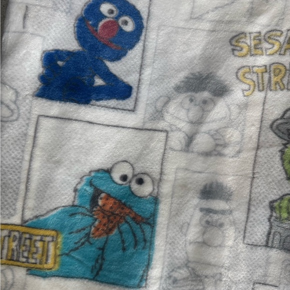 SESAME STREET PLUSH THROW BLANKET BIG BIRD  OSCAR BERT ERNIE ELMO COOKIE MONSTER